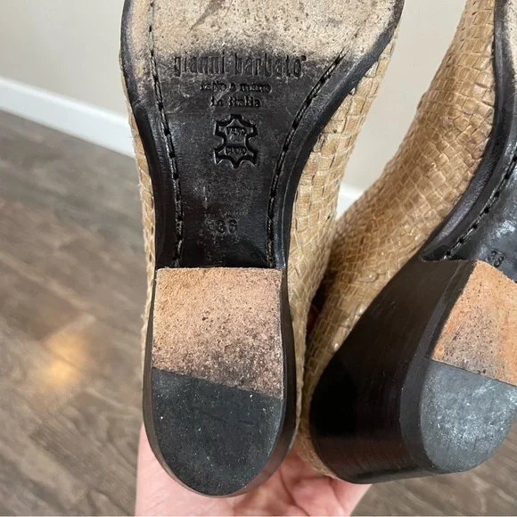 Gianni Barbato Beige Leather Braided Western Boots - Picture 10 of 12